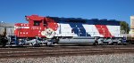 ATSF 5704 Bicentennial scheme trails on WB BNSF Z train